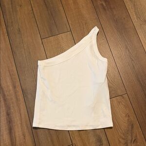 Abercrombie & Fitch Cream One-Shoulder Tank Top size XL